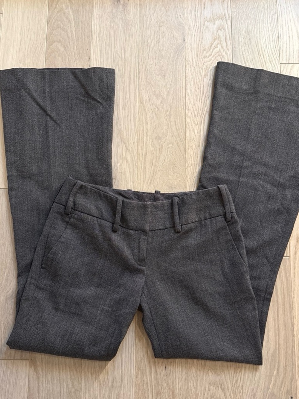 2000s Y2K Office Siren Low-Rise Dark Gray/Brown Bootcut Flare Trousers